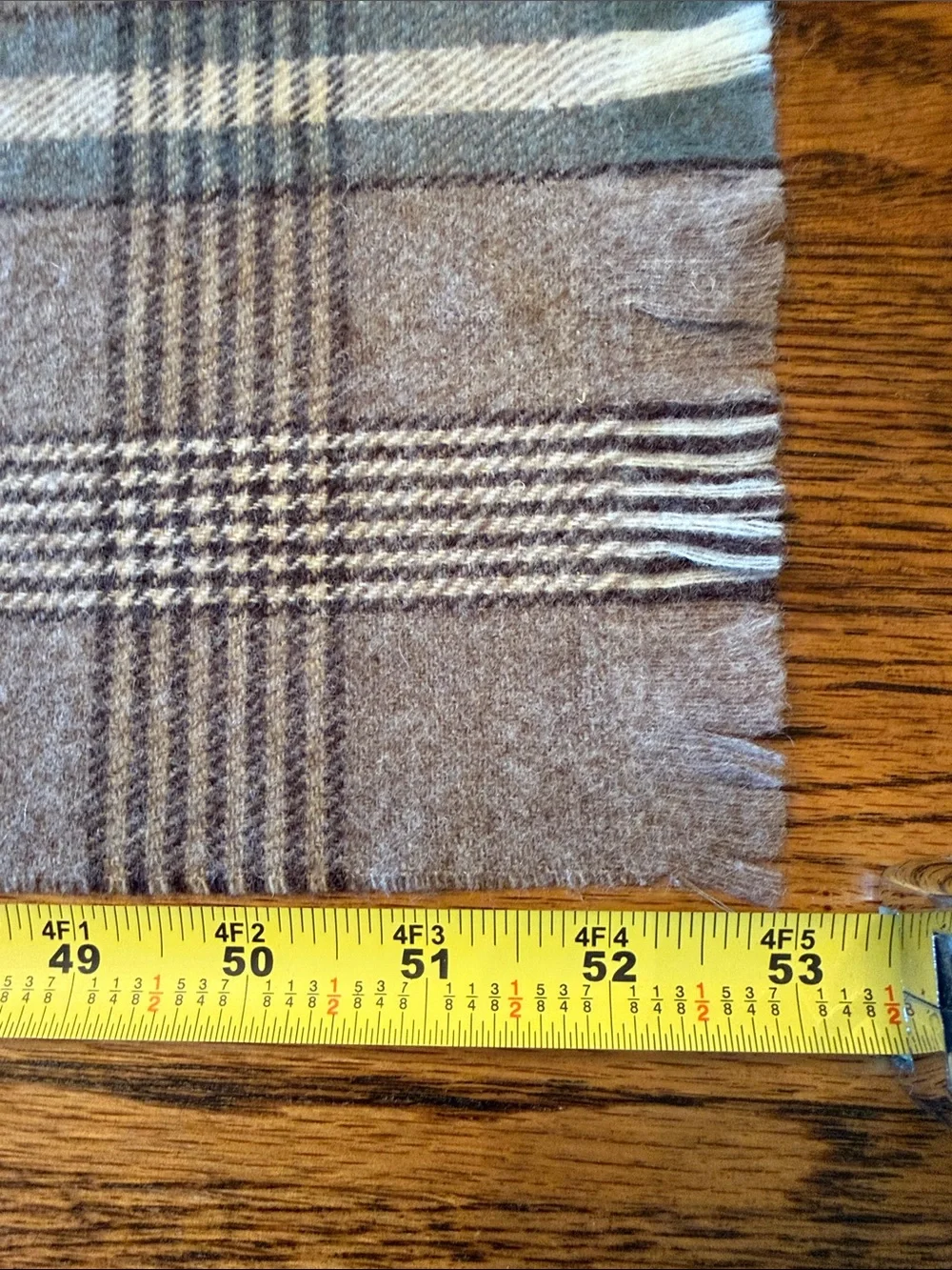 Vintage St Michael Pure New Wool Scarf Made in UK Neutral Plaid